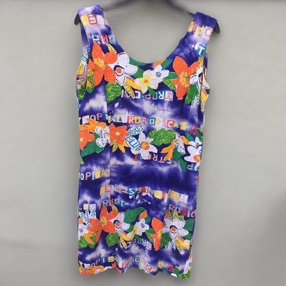 Vintage Jams World Tropical Hawaiian Sleeveless Rayon Dress Size 9 - Picture 1 of 5